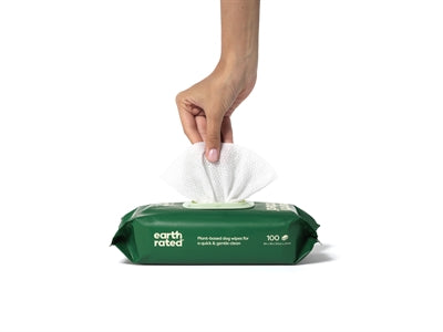 Earth Rated Dog Wipes Geurloos Composteerbaar 20,5X20,5 Cm 100 St