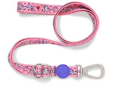 Morso Hondenriem Verstelbaar Gerecycled Sweet Tweet Roze 75-230X1,5 Cm 1-4 Kg